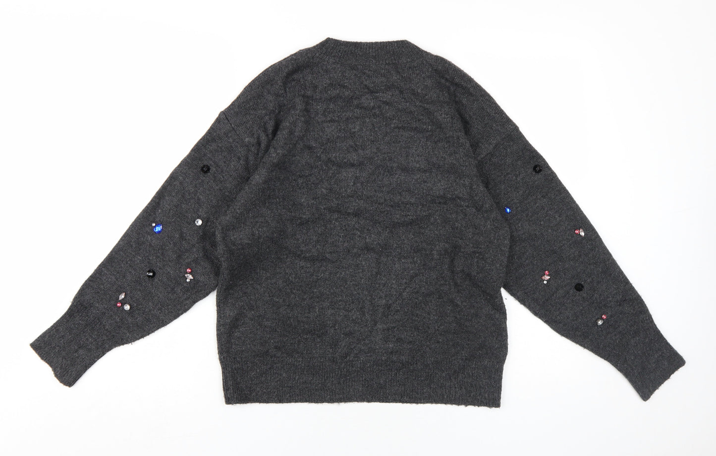 Womens UK Size 8 Warehouse Grey Pullover Jumper