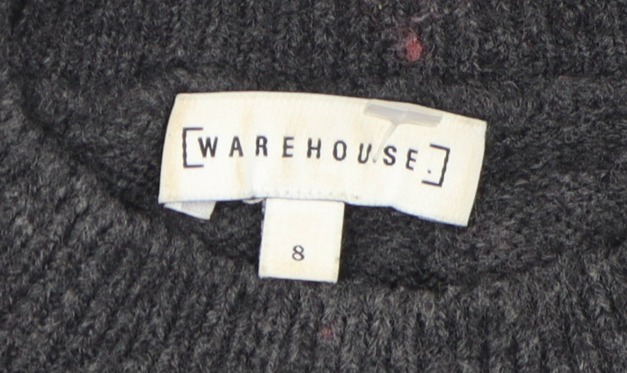 Womens UK Size 8 Warehouse Grey Pullover Jumper