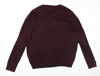 White Stuff Men's Red Wool Pullover Jumper 2XL