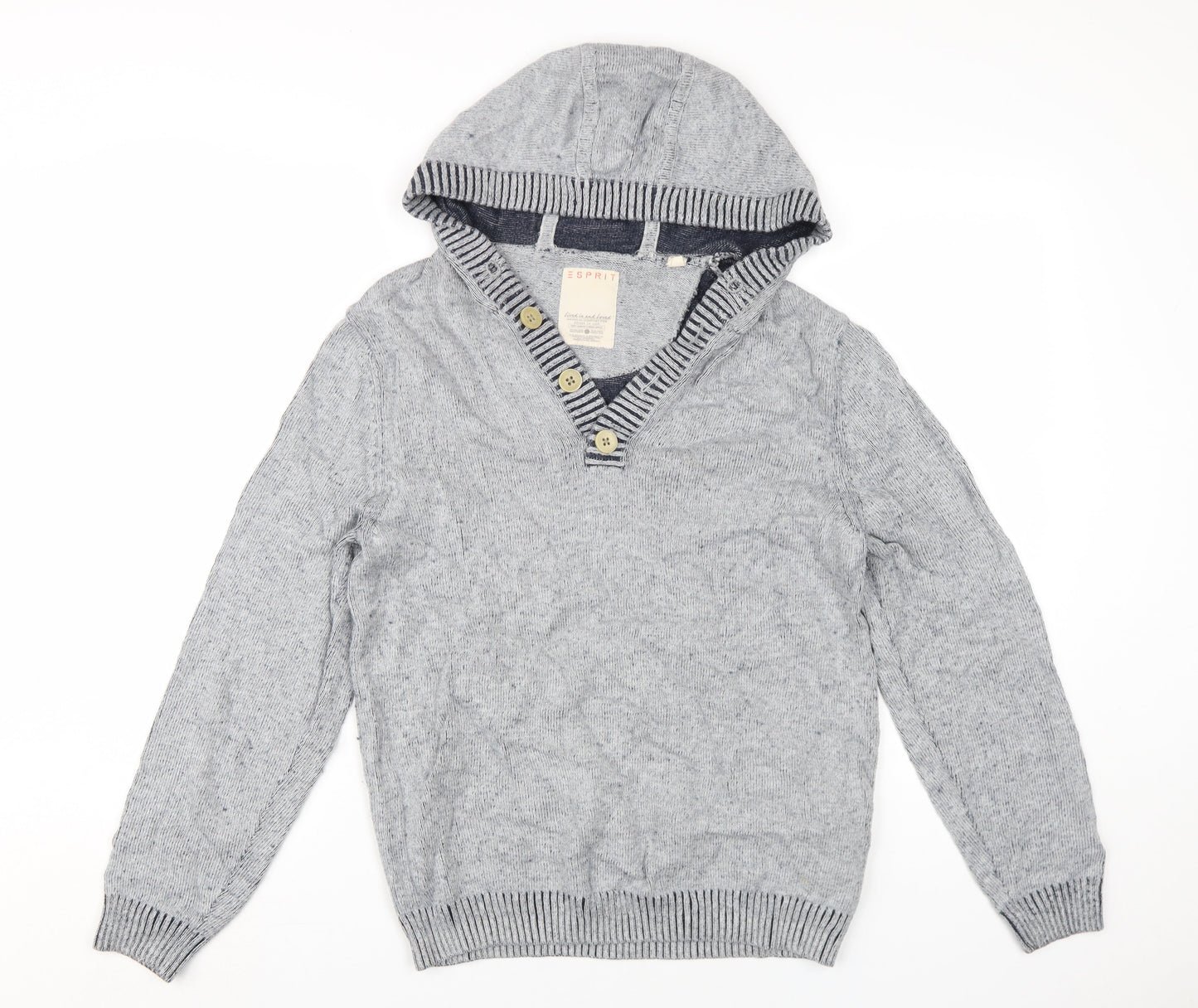 Womens UK Size M Esprit Grey Henley Jumper