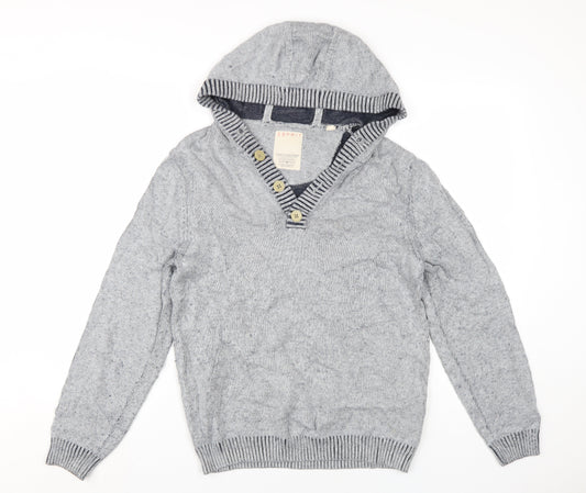 Womens UK Size M Esprit Grey Henley Jumper