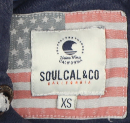 SoulCal & Co Blue XS Henley Hoodie Unisex