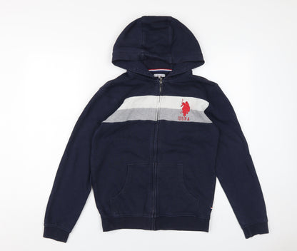 U.S. Polo Assn. Boys Blue Full Zip Hoodie, Size M