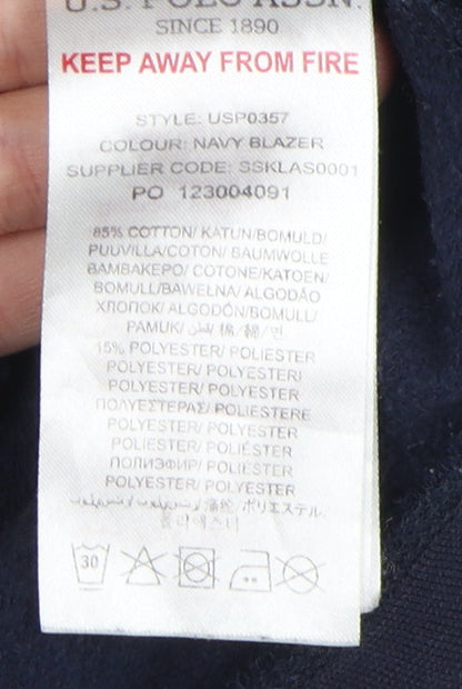 U.S. Polo Assn. Boys Blue Full Zip Hoodie, Size M