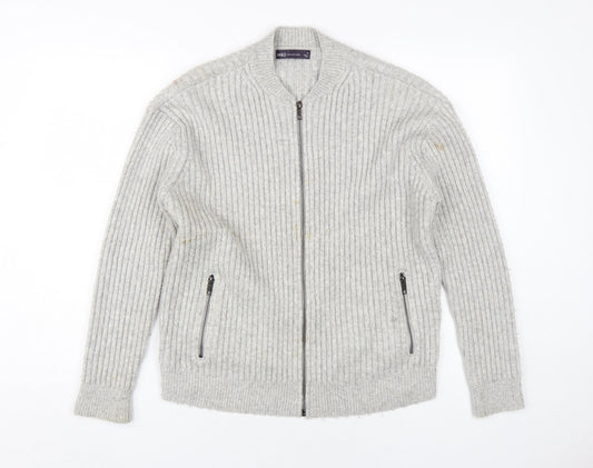 Womens UK Size M Marks and Spencer Grey Full Zip Jumper