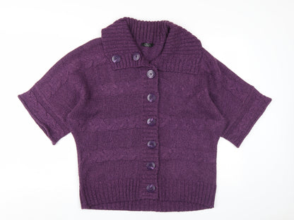 Womens UK Size M BM Purple Cardigan Jumper