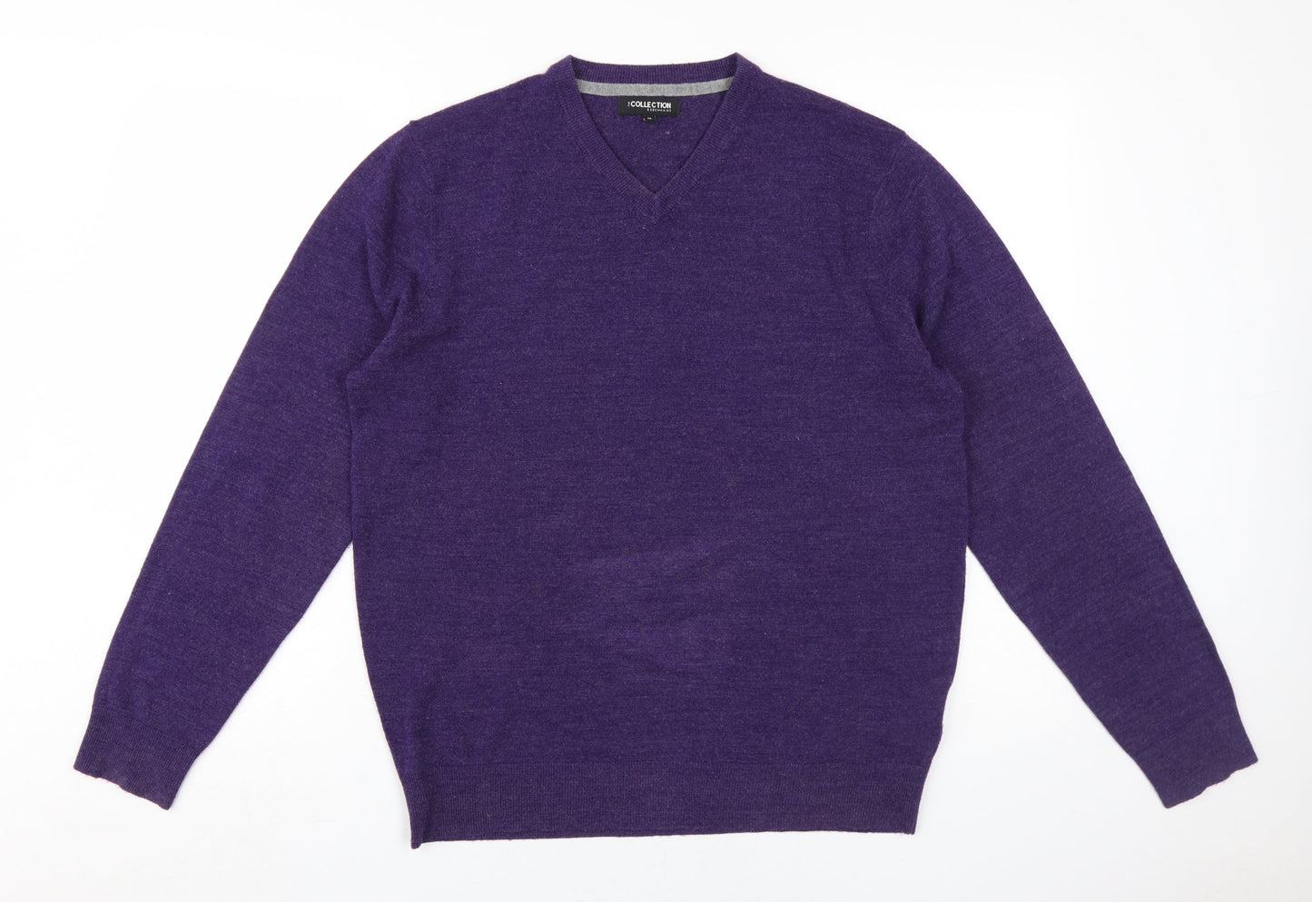 Debenhams Men's Purple V-Neck Pullover Jumper M