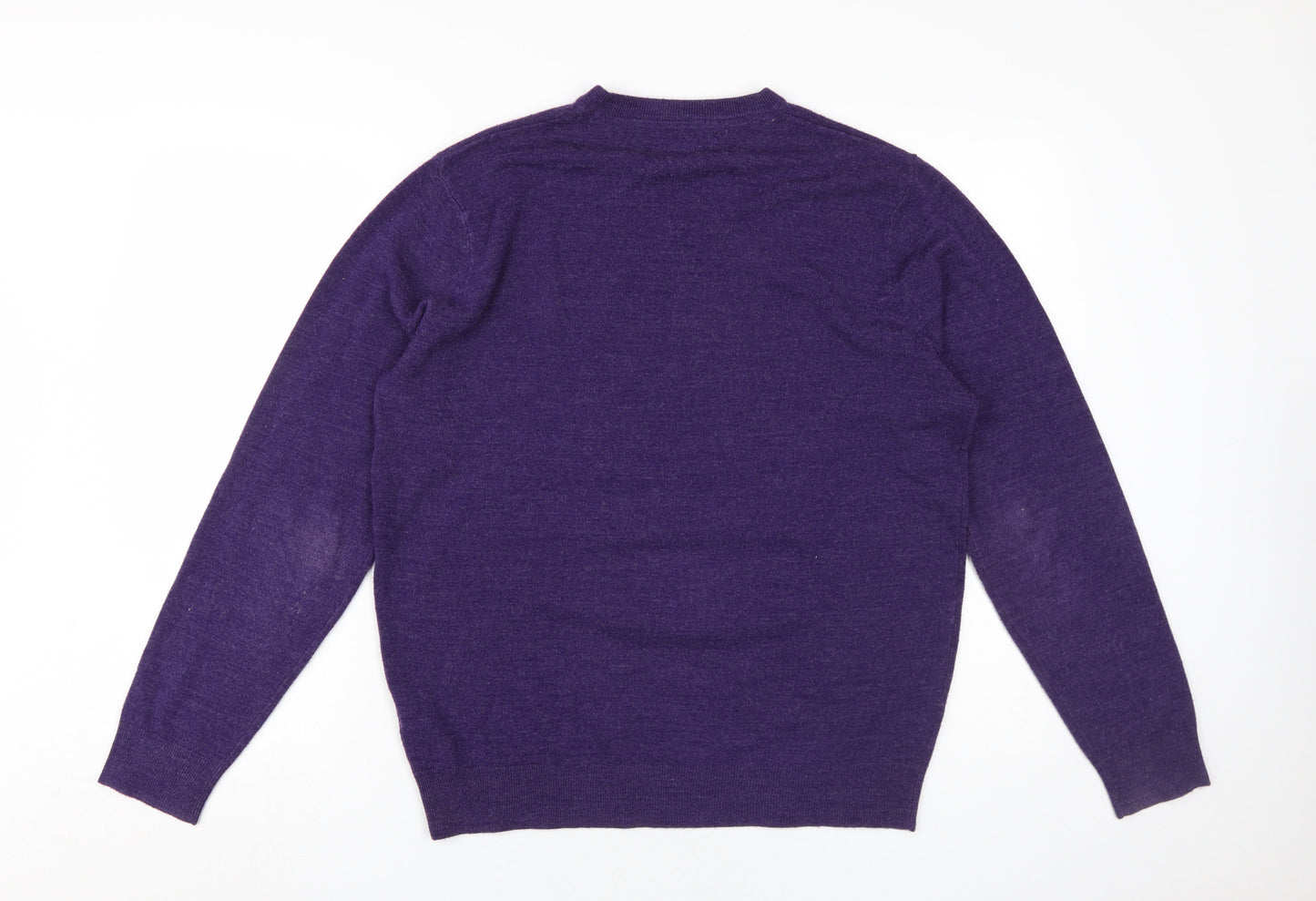 Debenhams Men's Purple V-Neck Pullover Jumper M