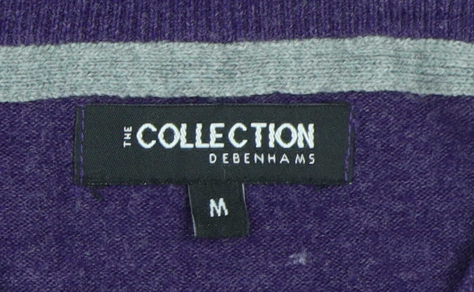 Debenhams Men's Purple V-Neck Pullover Jumper M