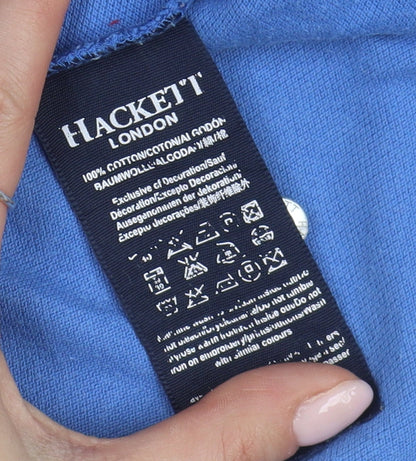 Hackett London Men's Blue Polo Medium, Classic British Style