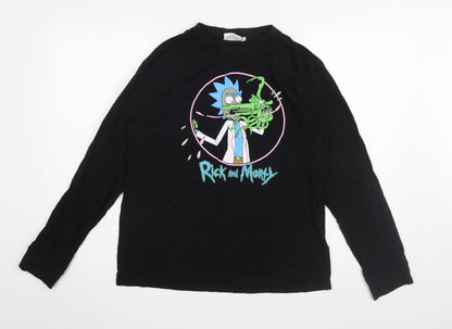 Rick and Morty Black Long Sleeve Graphic T-Shirt