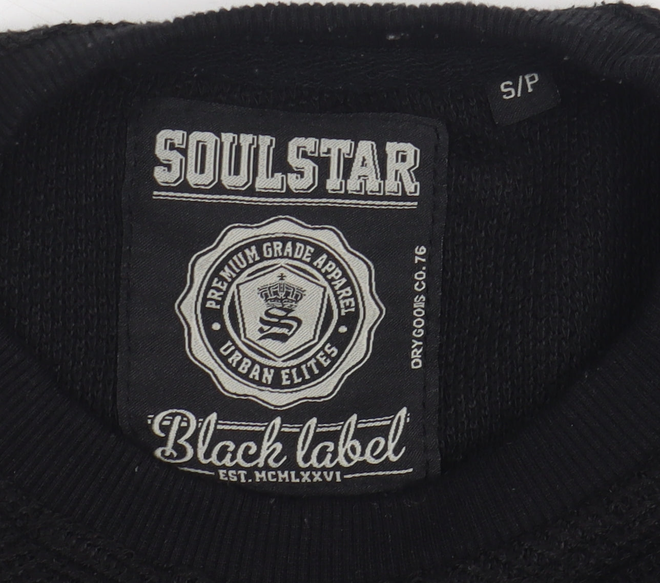 Soulstar Men's Black Pullover Jumper S Stylish Knit