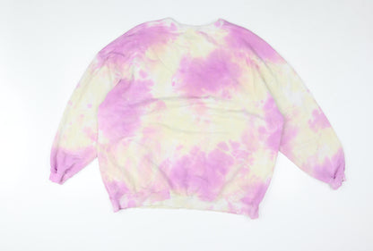 Pacific Republic Teens Pink Tie-Dye Logo Sweatshirt, Size 12