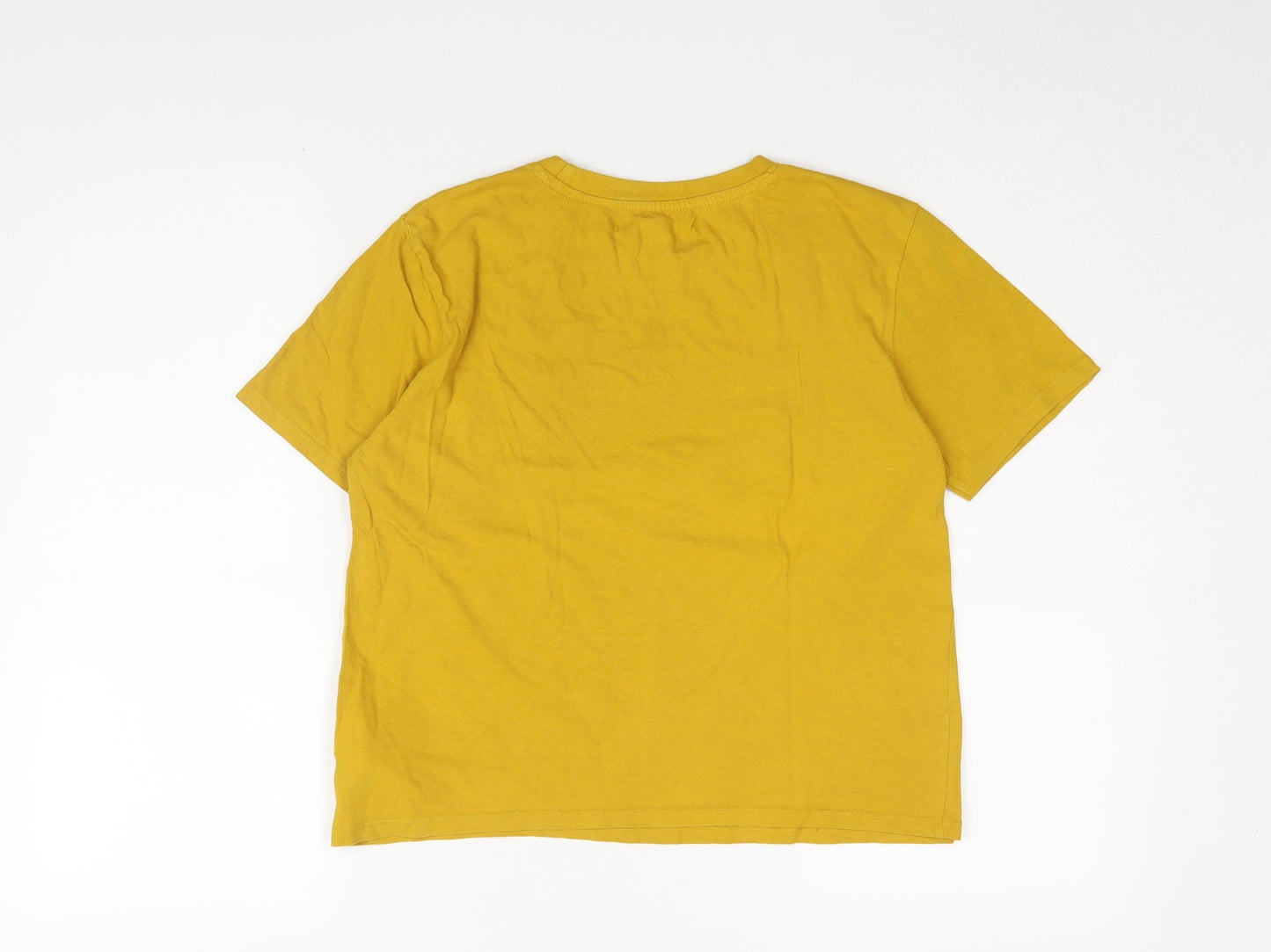 Womens UK Size S Disney Yellow Jersey T-Shirt