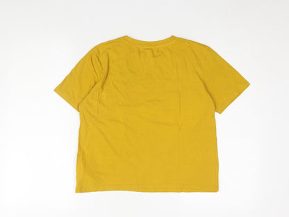 Womens UK Size S Disney Yellow Jersey T-Shirt