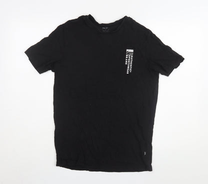 Puma Men's Black Cotton T-Shirt, Small, Short Sleeve, Crew Neck
