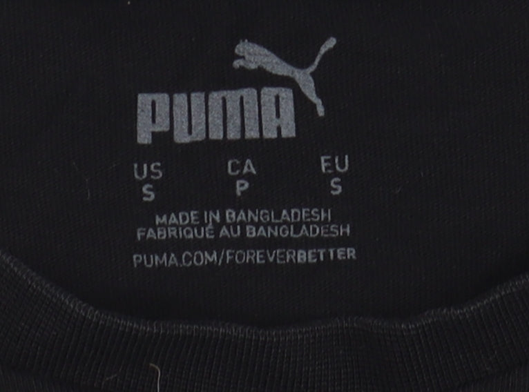 Puma Men's Black Cotton T-Shirt, Small, Short Sleeve, Crew Neck