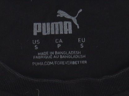 Puma Men's Black Cotton T-Shirt, Small, Short Sleeve, Crew Neck