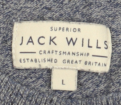 Jack Wills Men's Blue Cotton Crew Neck Pullover Jumper L