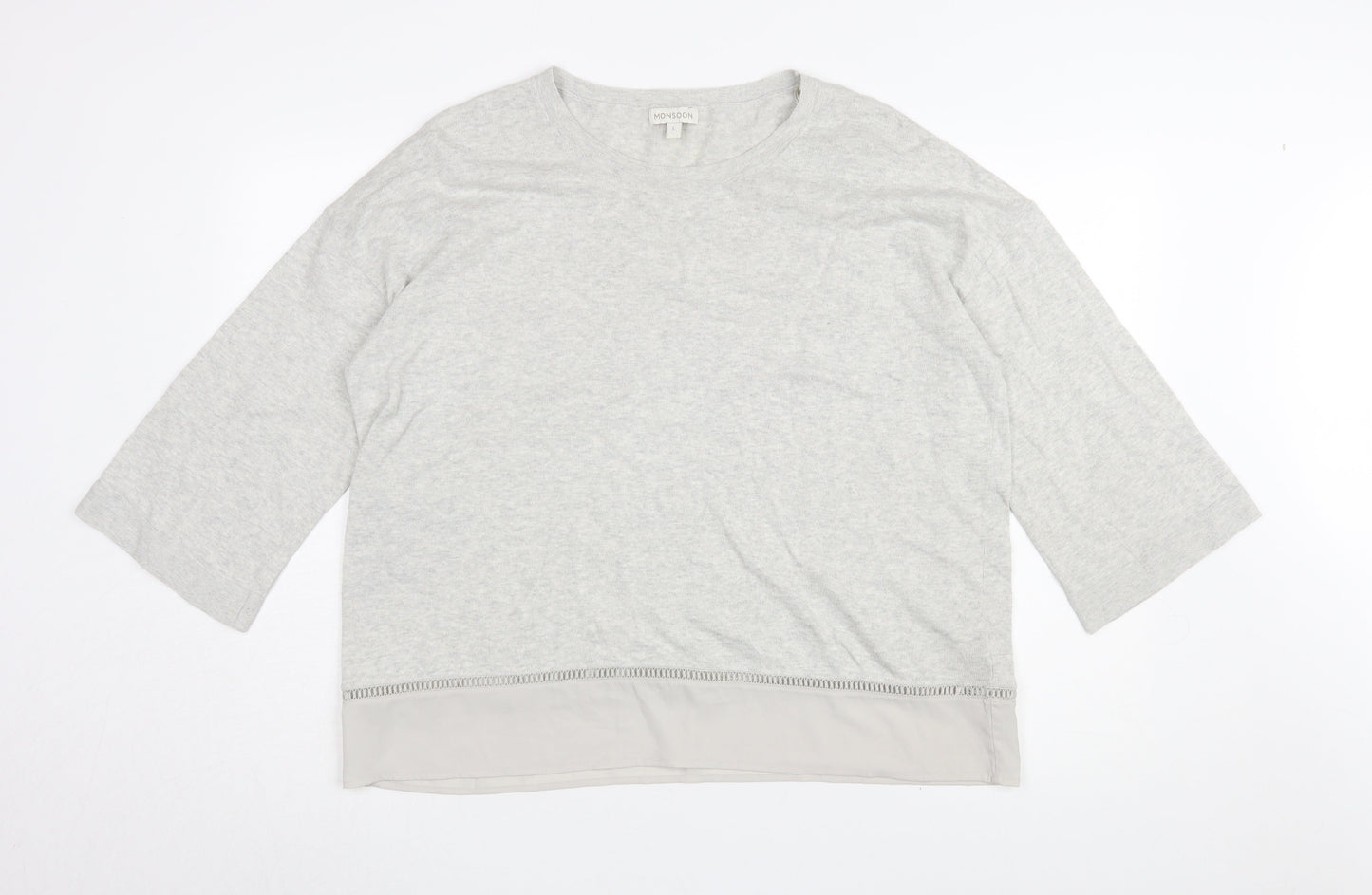 Womens UK Size L Monsoon Grey Pullover Jumper