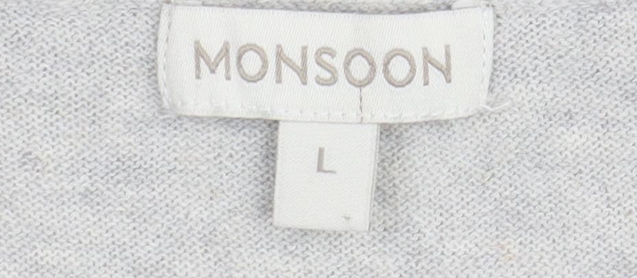 Womens UK Size L Monsoon Grey Pullover Jumper