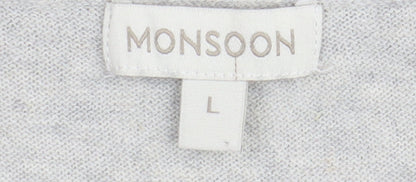 Womens UK Size L Monsoon Grey Pullover Jumper