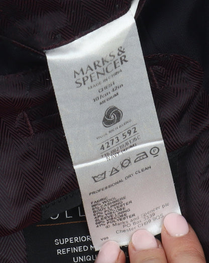 Mens UK Size 42 Marks and Spencer Regular Black Suit Jacket