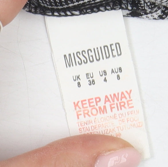 Missguided Grey Plaid Tapered Trousers Size 8 Women