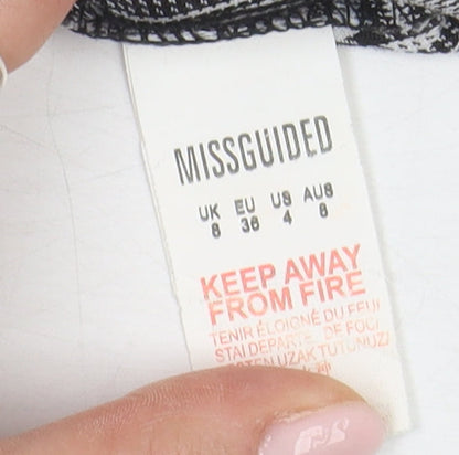 Missguided Grey Plaid Tapered Trousers Size 8 Women