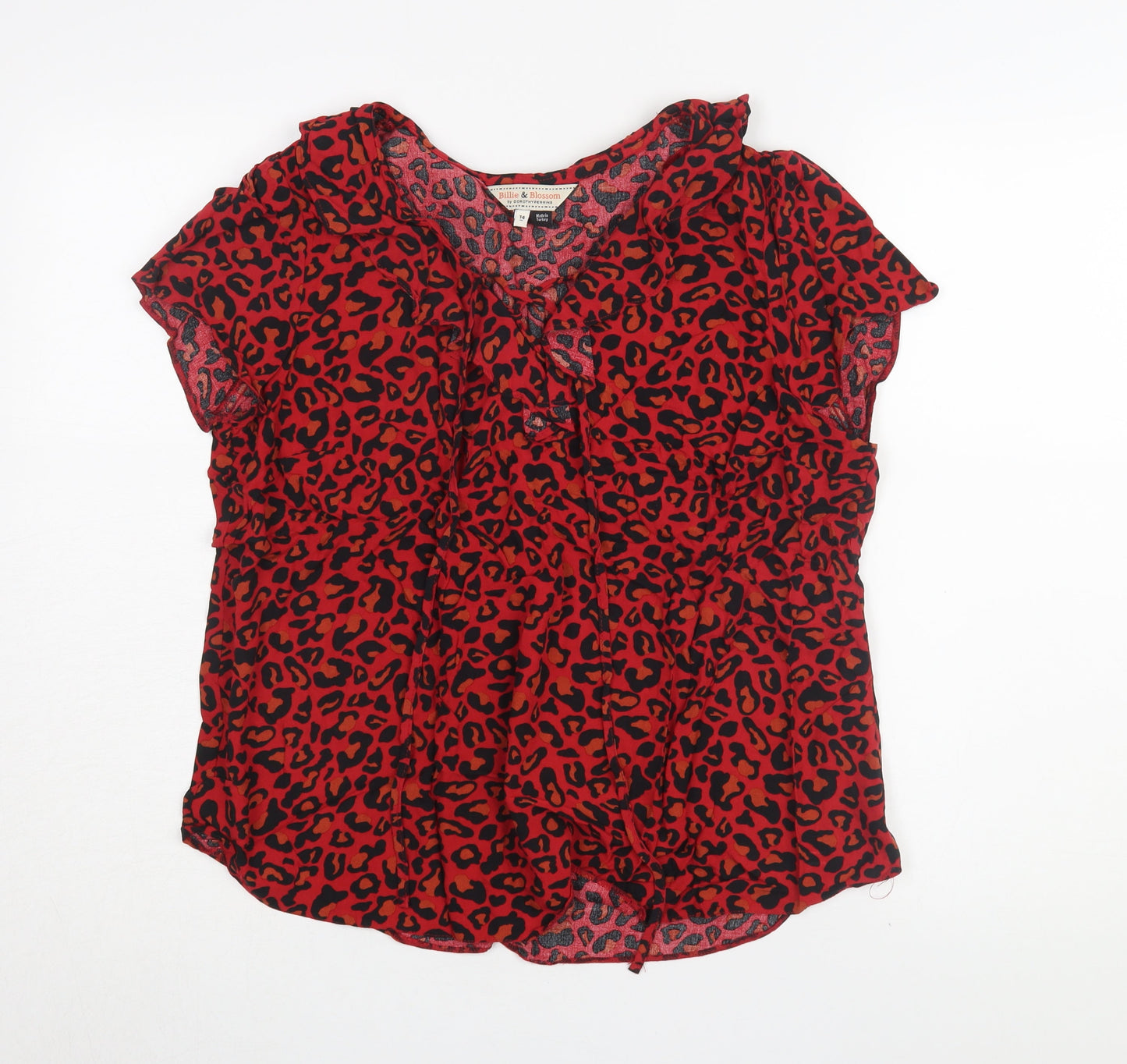 Womens UK Size 14 Dorothy Perkins Red Tunic Blouse