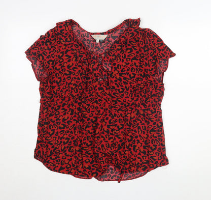 Womens UK Size 14 Dorothy Perkins Red Tunic Blouse