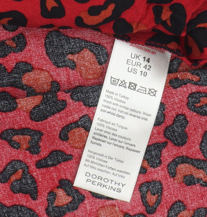 Womens UK Size 14 Dorothy Perkins Red Tunic Blouse