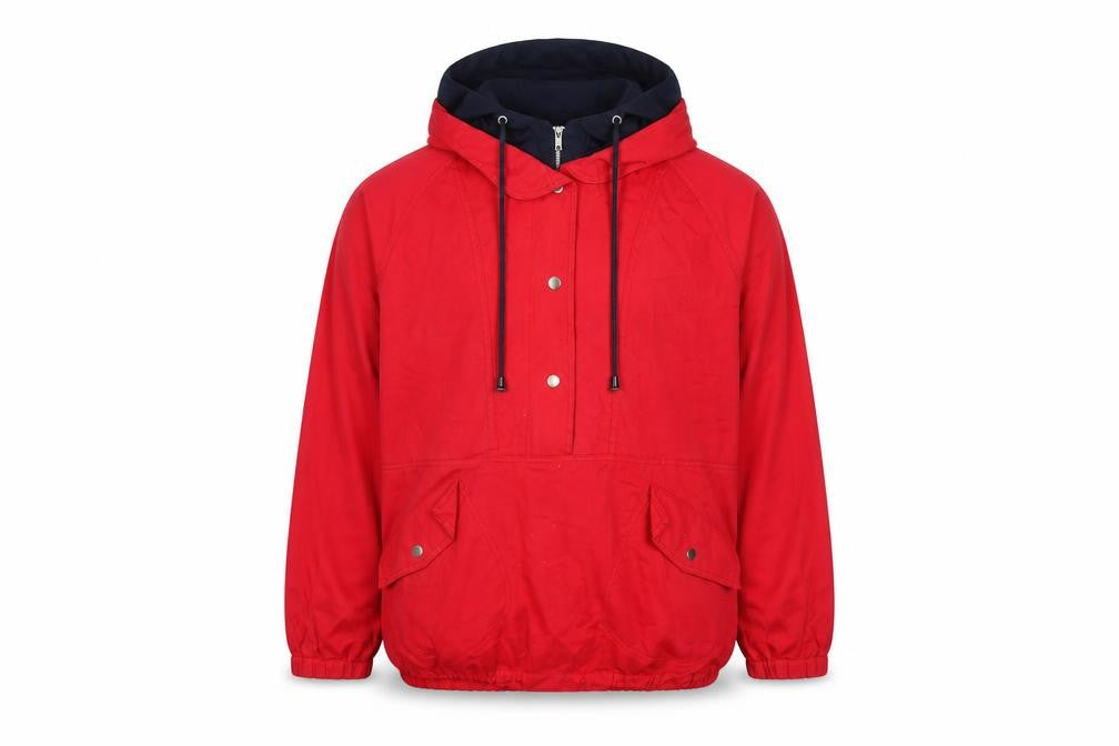Front view of Vera Vanessa Red Anorak Jacket, M, Casual unisex outdoor