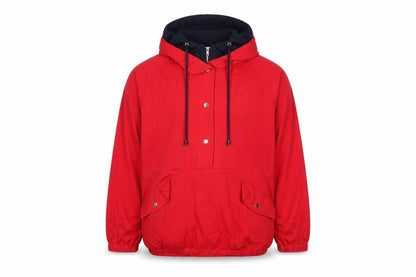Front view of Vera Vanessa Red Anorak Jacket, M, Casual unisex outdoor