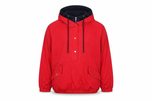 Front view of Vera Vanessa Red Anorak Jacket, M, Casual unisex outdoor