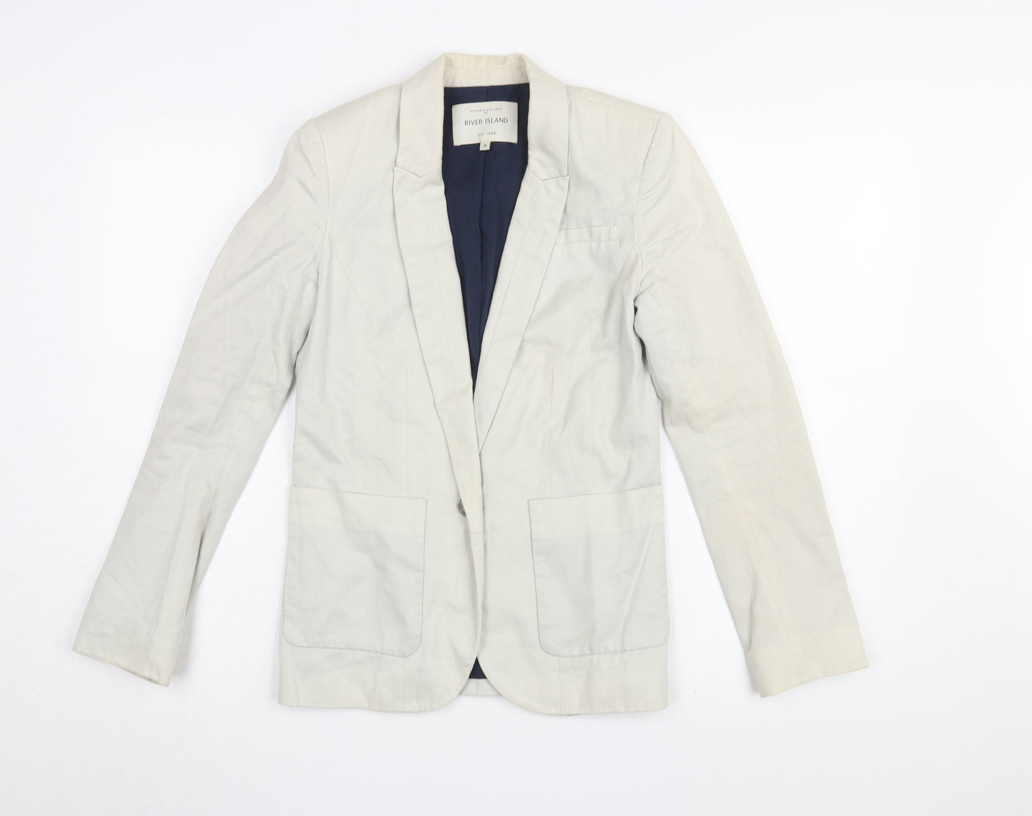 River Island Women's Ivory Blazer Size 8 - Elegant & Stylish