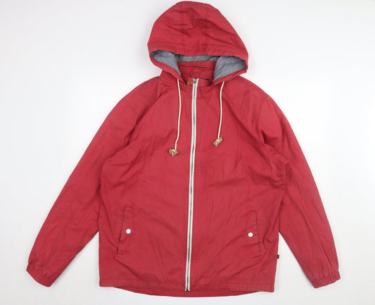Mens UK Size L Farah Red Windbreaker Coat