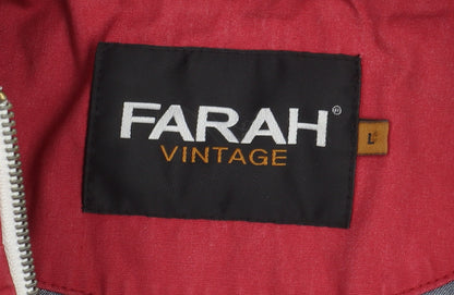 Mens UK Size L Farah Red Windbreaker Coat