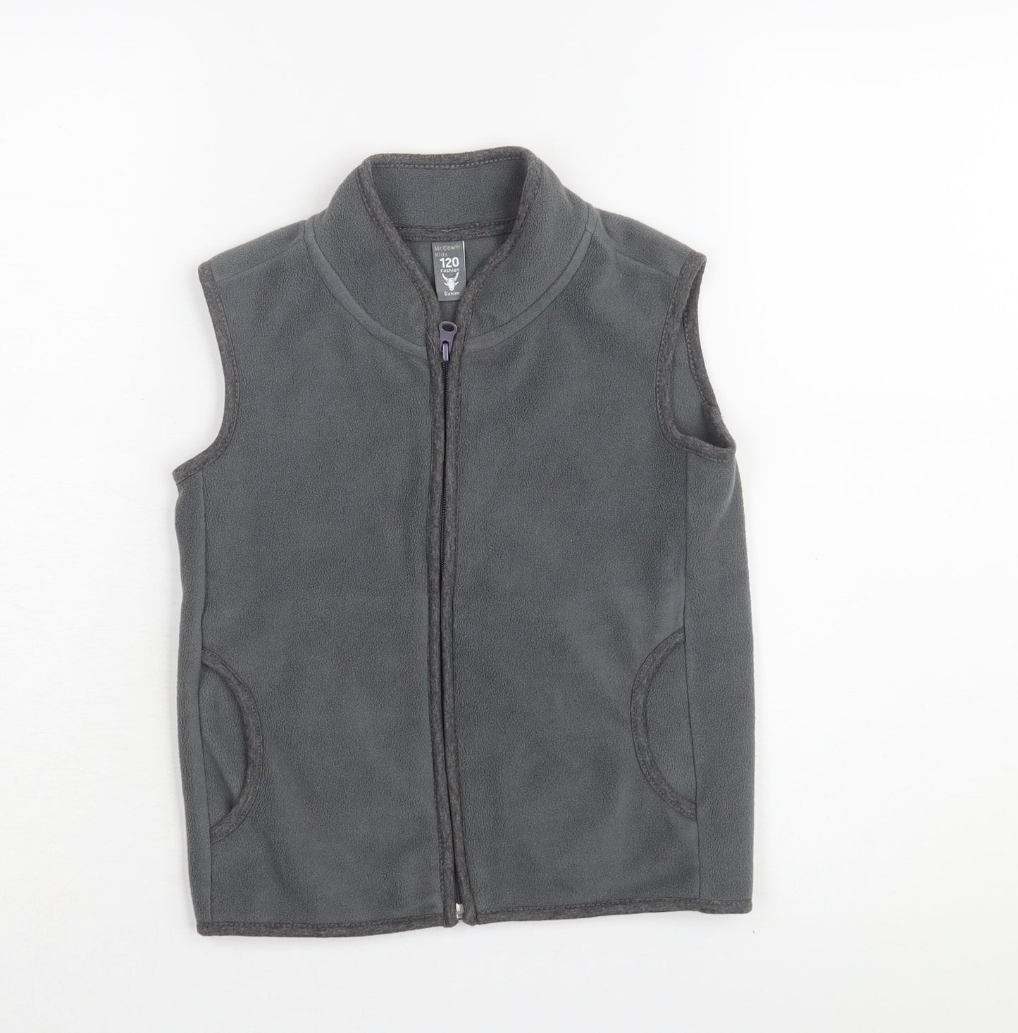 Mr. Cow Kids Boys Grey Sleeveless Jacket 7 Years