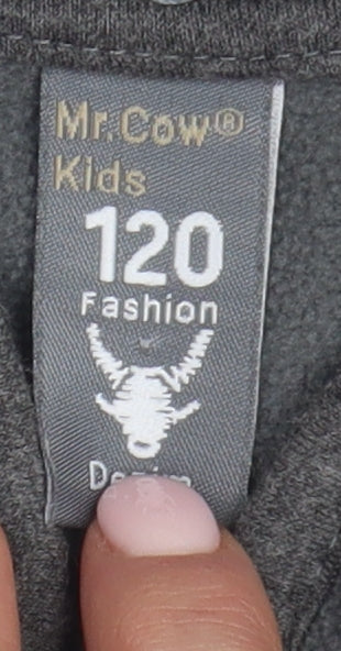 Mr. Cow Kids Boys Grey Sleeveless Jacket 7 Years