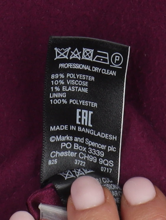 Womens UK Size 14 Marks and Spencer Purple Overcoat