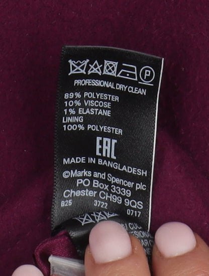 Womens UK Size 14 Marks and Spencer Purple Overcoat