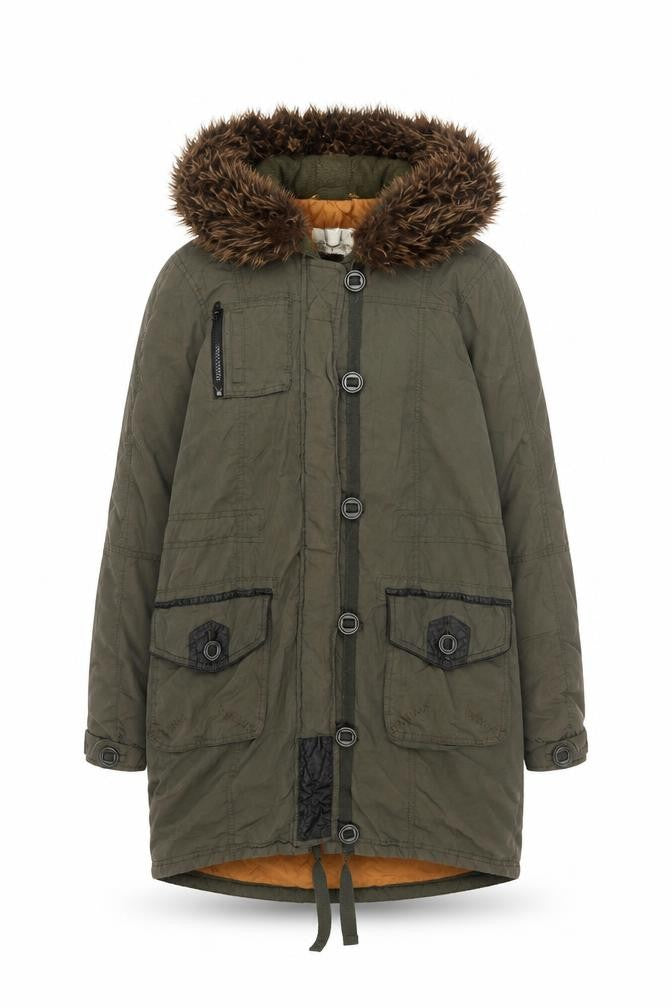 Womens UK Size 8 River Island Green Parka Coat