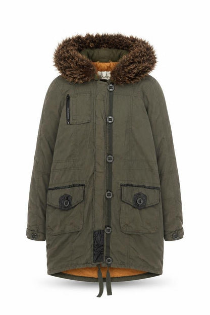 Womens UK Size 8 River Island Green Parka Coat