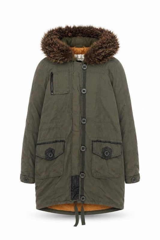 Womens UK Size 8 River Island Green Parka Coat