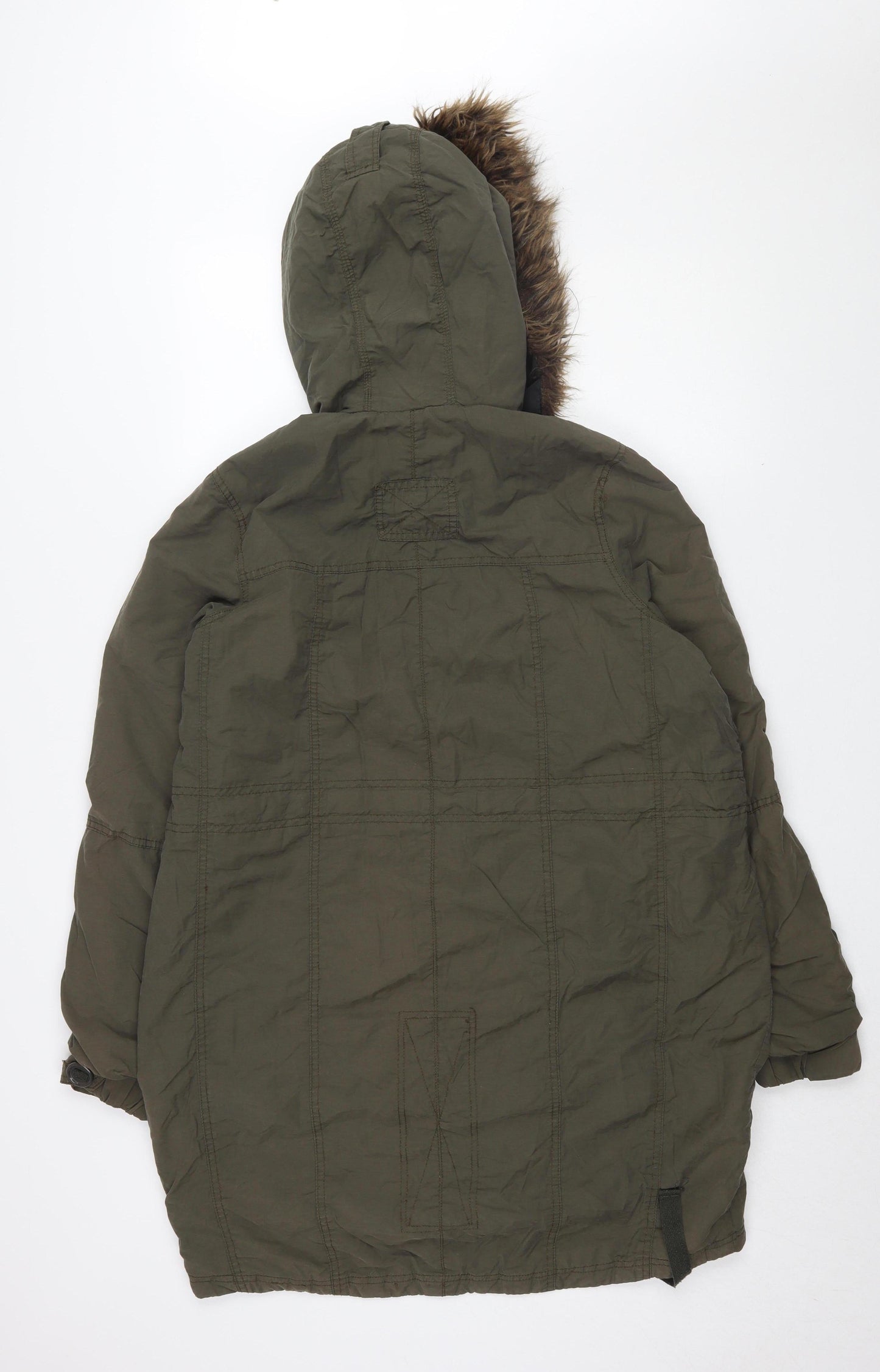 Womens UK Size 8 River Island Green Parka Coat