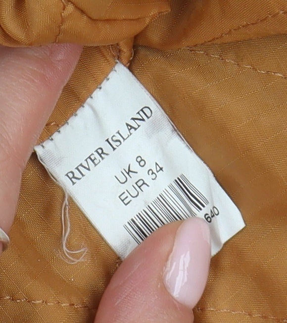 Womens UK Size 8 River Island Green Parka Coat