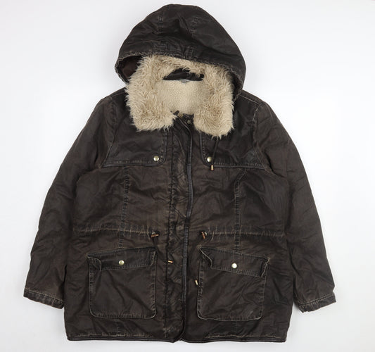 Womens UK Size 20 Marks and Spencer Brown Parka Coat