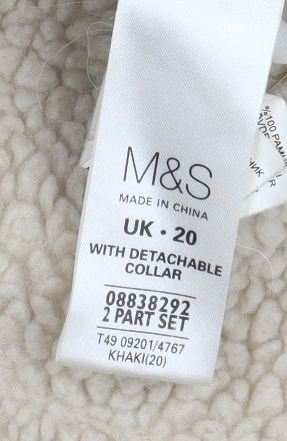 Womens UK Size 20 Marks and Spencer Brown Parka Coat