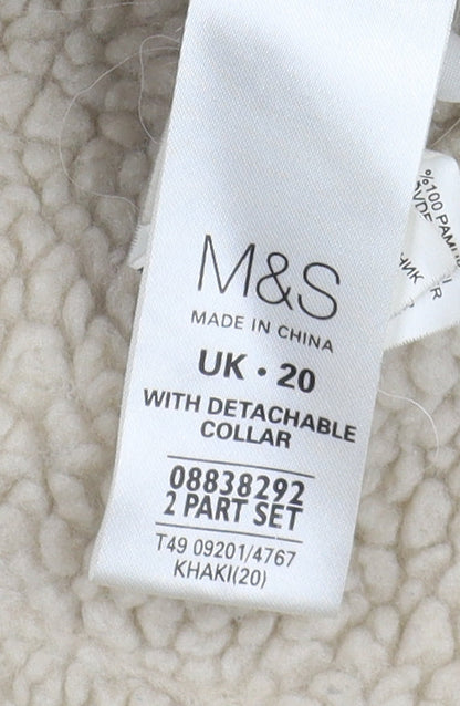 Womens UK Size 20 Marks and Spencer Brown Parka Coat